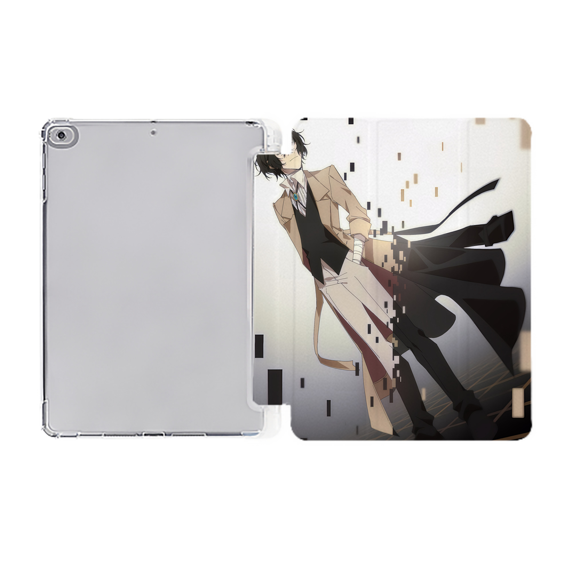 （画像用） 文豪ストレイドッグス Bungo Stray Dogs IPad ケース ペン収納付き 三つ折りスタンド PUレザー×シリコン 対応機種9.5/10.5/10.9インチ